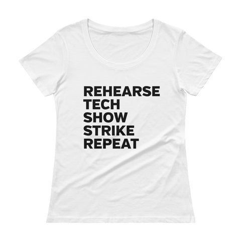 Ladies' Scoopneck "Rehearse-Repeat" T-Shirt